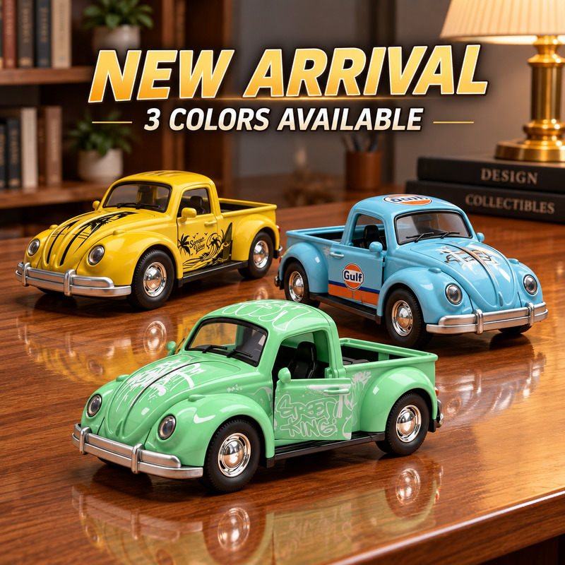 Vintage Collectibles - NEW 1:36 Vintage Beetle-Style Pickup Truck