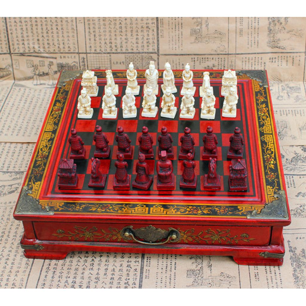Chinese Chess Set Resin Antiqu - đánh giá và giá Vintage Collectible Board Games